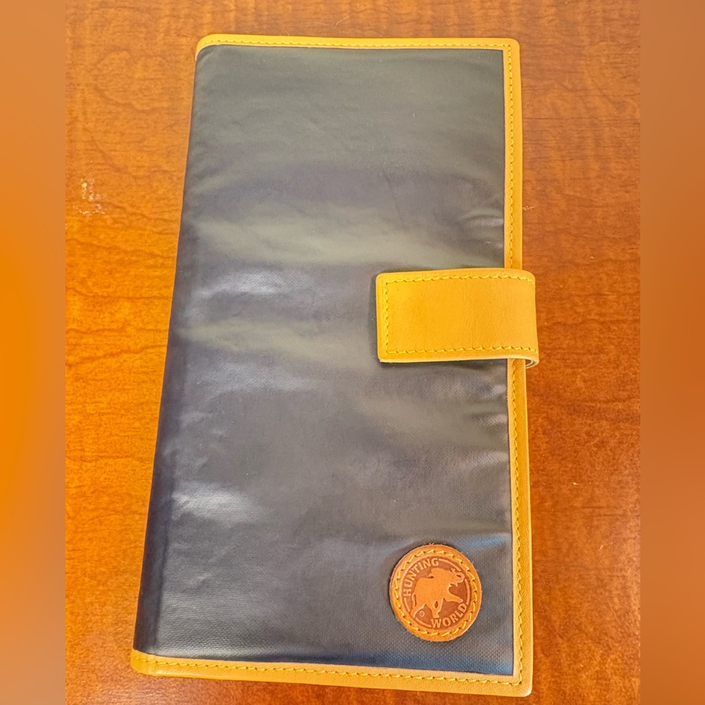 Hunting World Black and Tan Long Wallet Excellent Condition